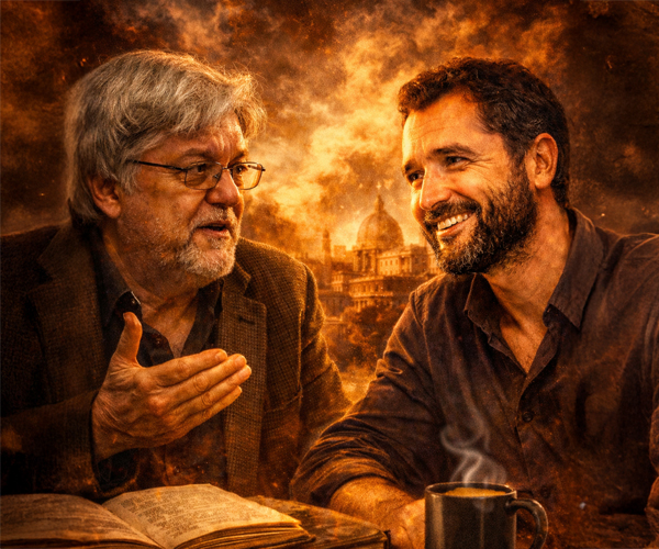 A la izquierda, el entrevistado; a la derecha, el entrevistador